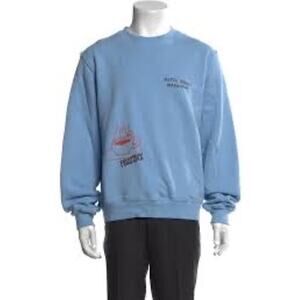 Madhappy Hotel Drugs Graphic Blue Heavyweight Crewneck Sweatshirt NWT Size XXL